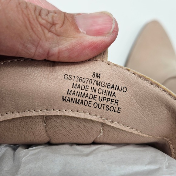 MIA Girl Banjo Taupe Suede Pointed Toe Ankle Boots Block Heel Size 8 - Picture 7 of 8